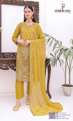 Horain Luxury Chiffon by Bin Hameed – Designer unstitched  3PC for Women - Image 3