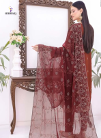 Horain Luxury Chiffon by Bin Hameed – Designer unstitched  3PC for Women - Image 4