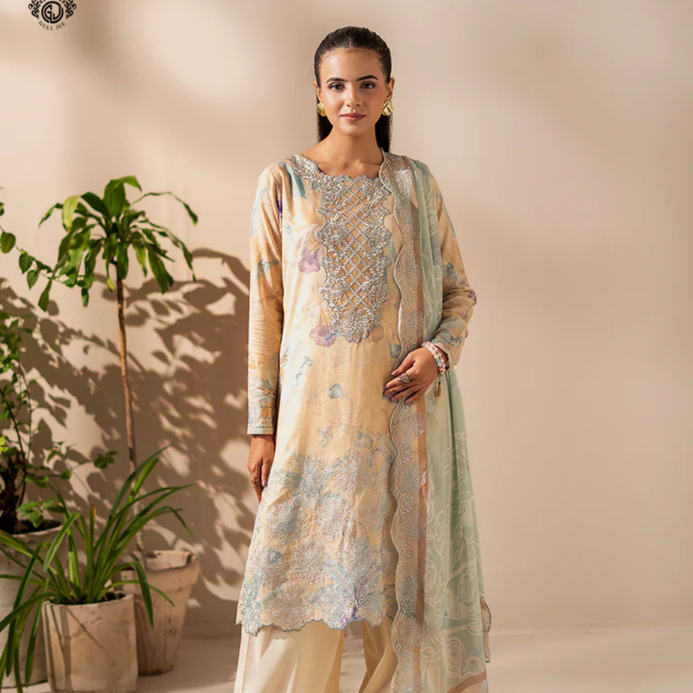Untitled design-62 Rang Pasand by GullJee Vol 15 – Luxury Digital Printed Embroidered Lawn Suit - Image 1