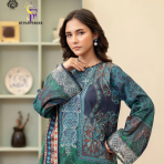 Morja by Guljii Pakistani Digital Printed Lawn Dress with Organza Lace