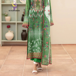 Morja by Guljii Pakistani Digital Printed Lawn Dress with Organza Lace - Image 2