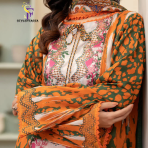 Morja by Guljii Pakistani Digital Printed Lawn Dress with Organza Lace - Image 3