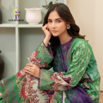 Morja by Guljii Pakistani Digital Printed Lawn Dress with Organza Lace