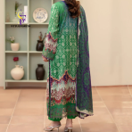 Morja by Guljii Pakistani Digital Printed Lawn Dress with Organza Lace - Image 3