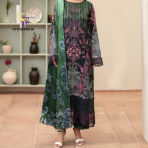 Morja by Guljii Pakistani Digital Printed Lawn Dress with Organza Lace - Image 2