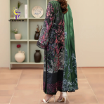 Morja by Guljii Pakistani Digital Printed Lawn Dress with Organza Lace - Image 3