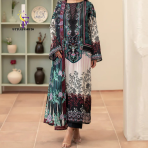 Morja by Guljii Pakistani Digital Printed Lawn Dress with Organza Lace - Image 2